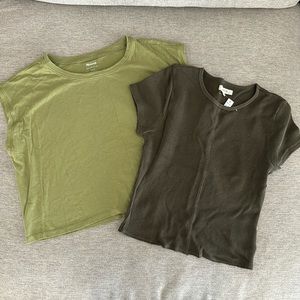 2 green madewell shirts. Women’s small nwt